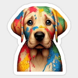 Colorful Canine Chaos: Labrador Retriever Sticker
